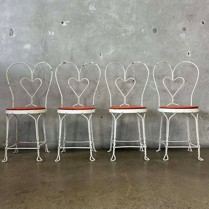 Set of 4 Vintage Ice Cream Parlor Chairs Wrought Iron