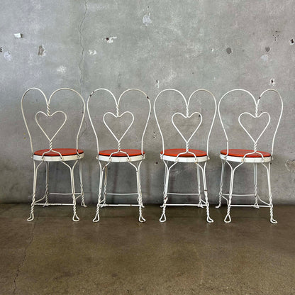 Set of 4 Vintage Ice Cream Parlor Chairs Wrought Iron