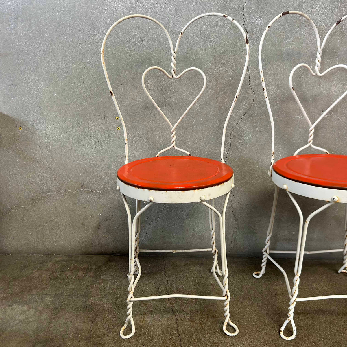 Set of 4 Vintage Ice Cream Parlor Chairs Wrought Iron