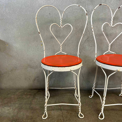 Set of 4 Vintage Ice Cream Parlor Chairs Wrought Iron