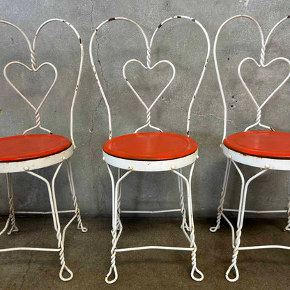 Set of 4 Vintage Ice Cream Parlor Chairs Wrought Iron