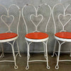 Set of 4 Vintage Ice Cream Parlor Chairs Wrought Iron