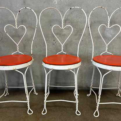 Set of 4 Vintage Ice Cream Parlor Chairs Wrought Iron