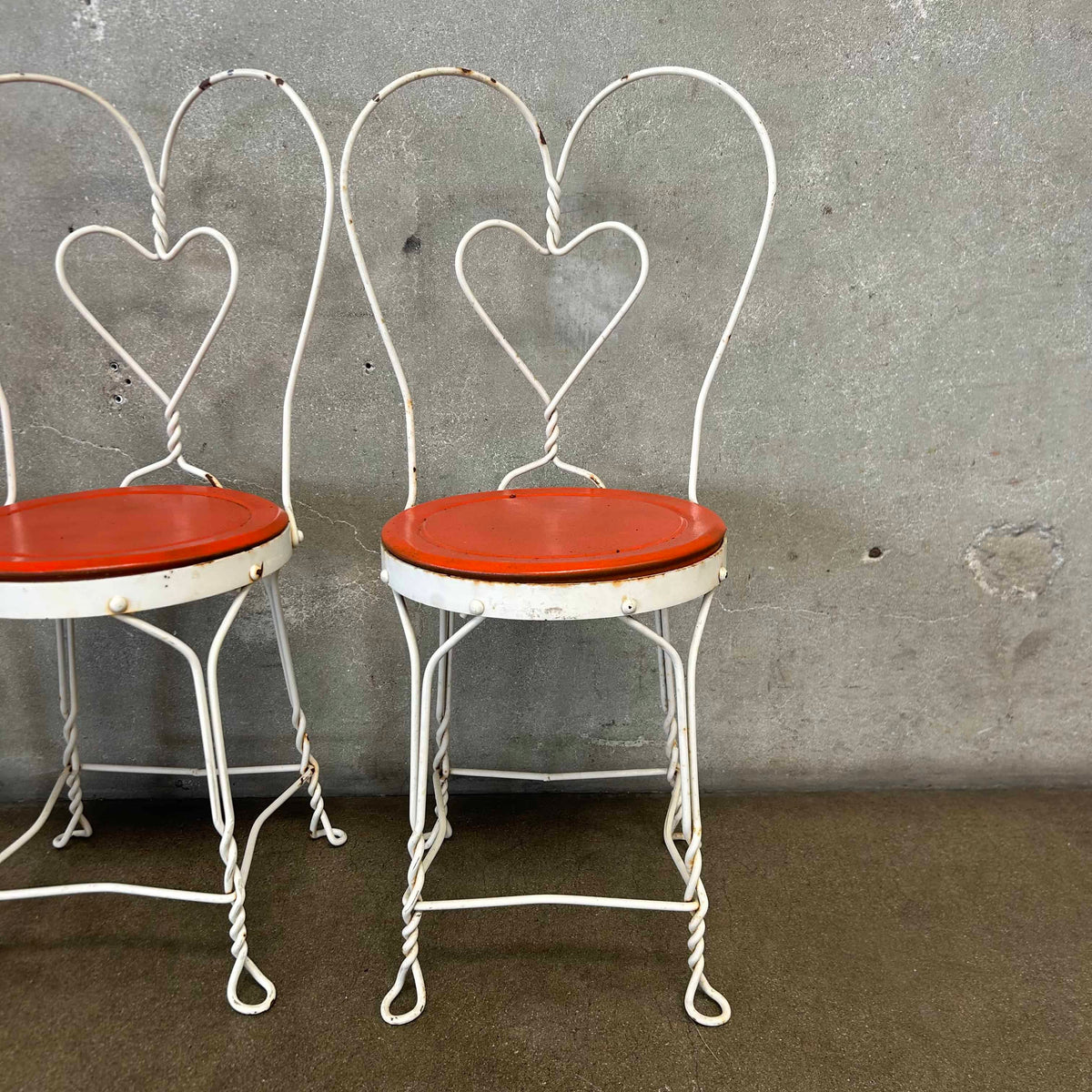 Set of 4 Vintage Ice Cream Parlor Chairs Wrought Iron