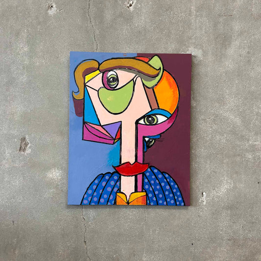 Abstract Face Acrylic Painting on Canvas by David MacInnes