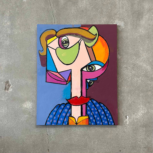 Abstract Face Acrylic Painting on Canvas by David MacInnes