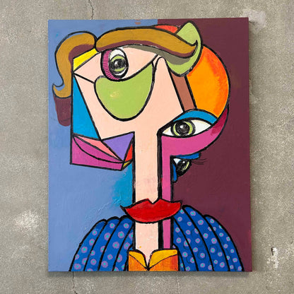 Abstract Face Acrylic Painting on Canvas by David MacInnes