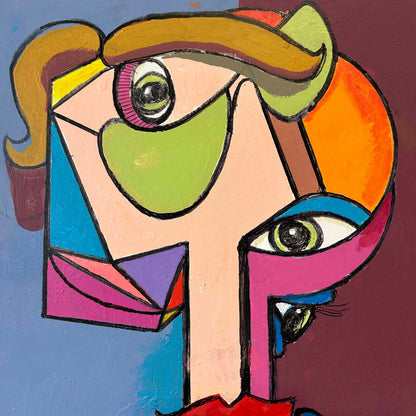 Abstract Face Acrylic Painting on Canvas by David MacInnes