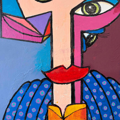 Abstract Face Acrylic Painting on Canvas by David MacInnes