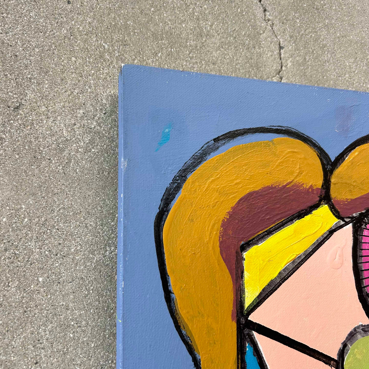 Abstract Face Acrylic Painting on Canvas by David MacInnes