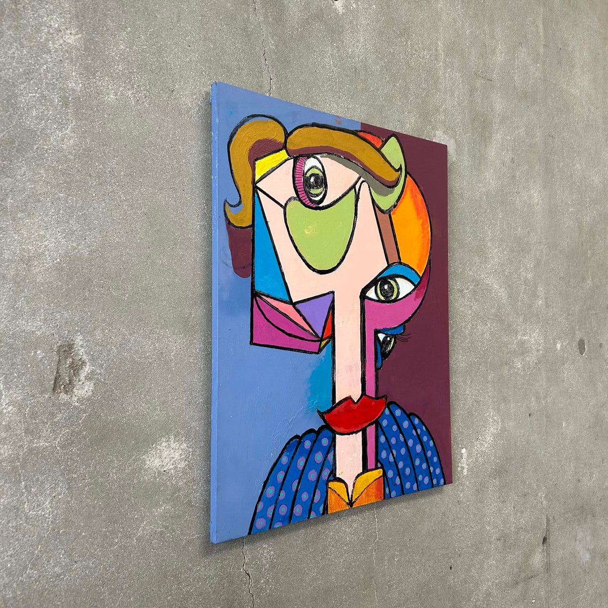 Abstract Face Acrylic Painting on Canvas by David MacInnes
