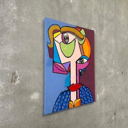 Abstract Face Acrylic Painting on Canvas by David MacInnes