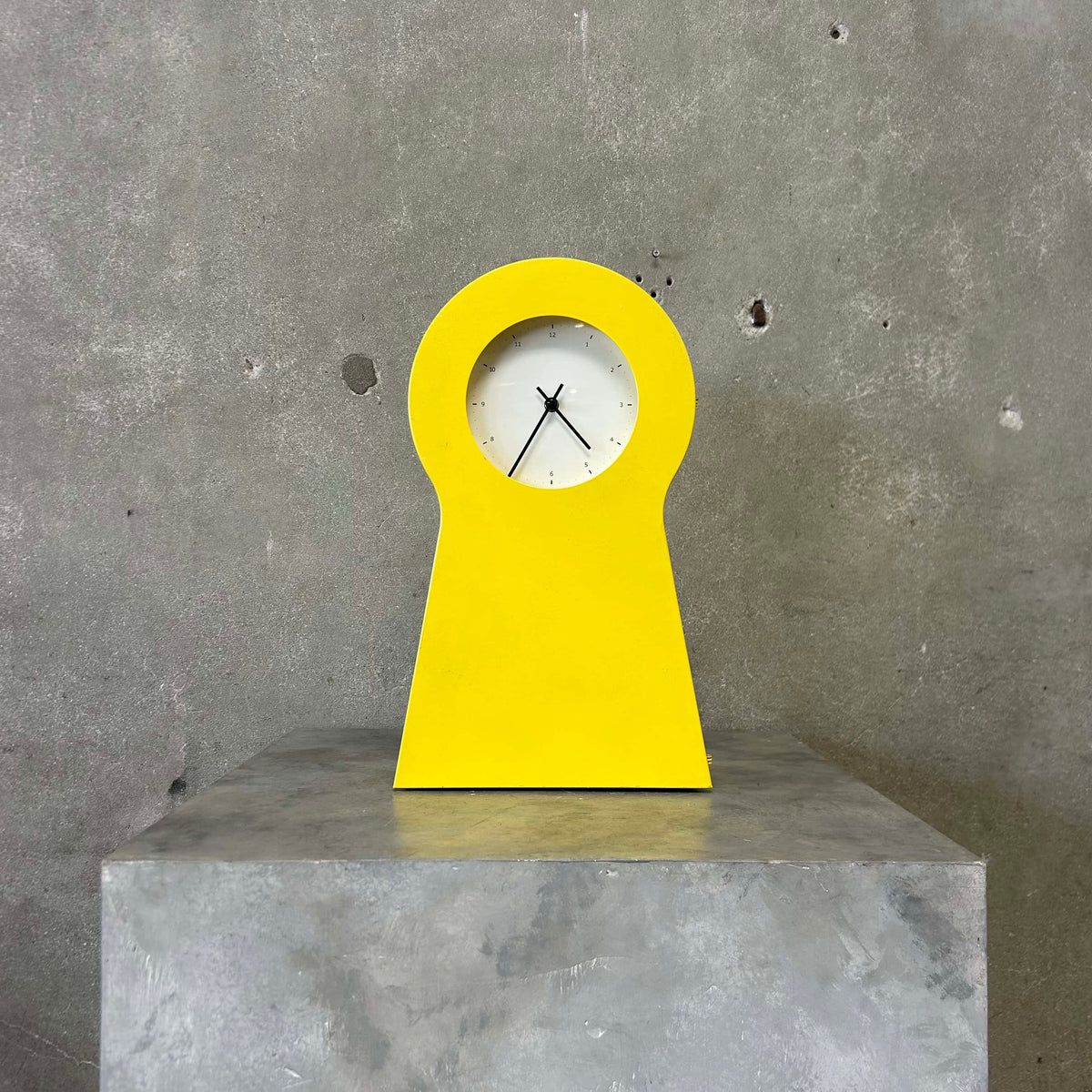 1995 Ikea Yellow Keyhole Shaped Wall Clock
