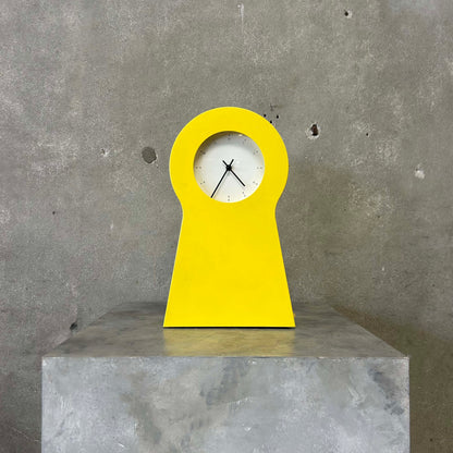 1995 Ikea Yellow Keyhole Shaped Wall Clock