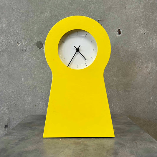 1995 Ikea Yellow Keyhole Shaped Wall Clock