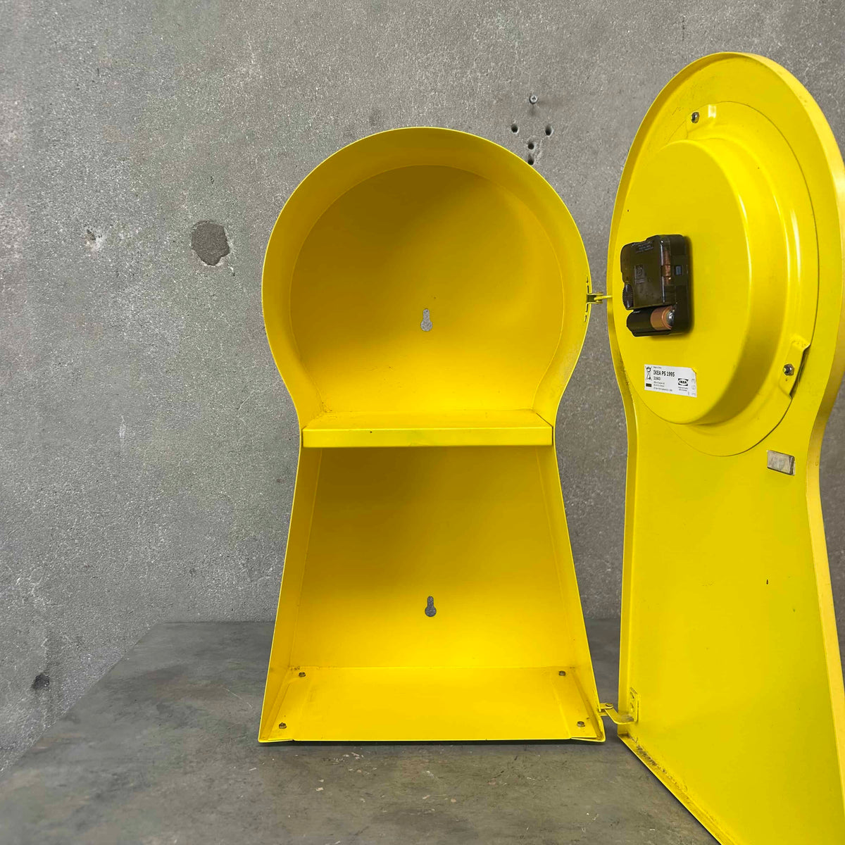 1995 Ikea Yellow Keyhole Shaped Wall Clock