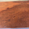 Mid Century Burl & Brass Dining Table (One Leaf)