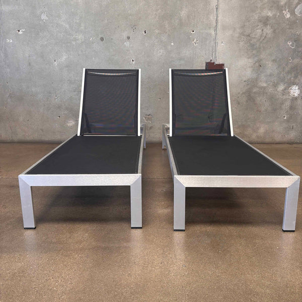 Pair of Modway Aluminum Mesh Chaise Lounge Chairs