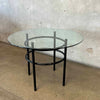 Post Modern Tubular Steel Base & Glass Top Dining/Game Table