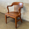 Classic Solid Walnut Bankers Chair - Made in 1947 By W.H. Gunlocke Chair Co.