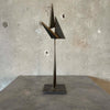 Geometric Metal Sculpture Signed