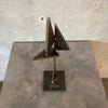 Geometric Metal Sculpture Signed