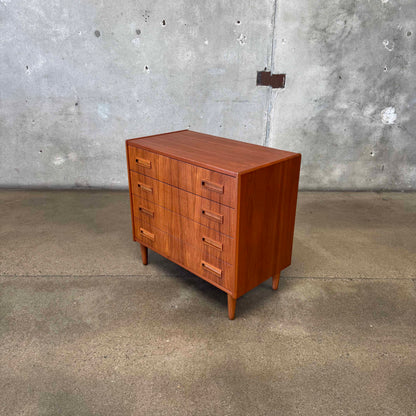 Danish Modern Four Drawer Teak Dresser
