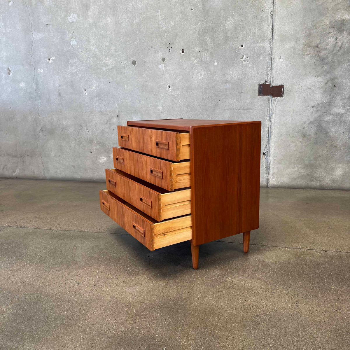 Danish Modern Four Drawer Teak Dresser