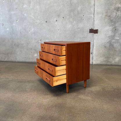 Danish Modern Four Drawer Teak Dresser