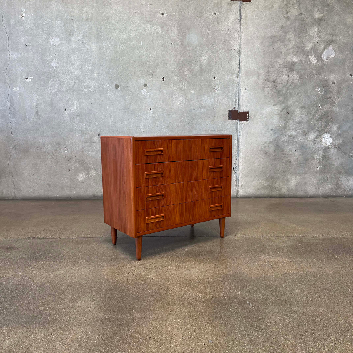 Danish Modern Four Drawer Teak Dresser