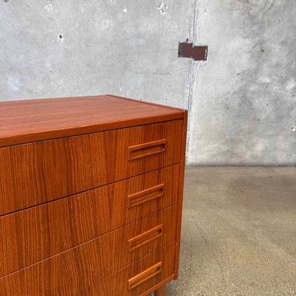 Danish Modern Four Drawer Teak Dresser