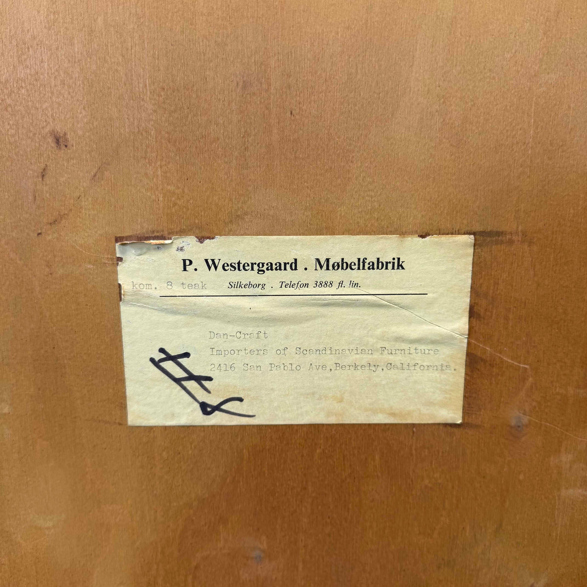 Danish Modern Four Drawer Teak Dresser
