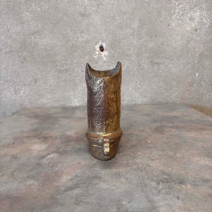 Vintage Brass Cowboy Boot Vase