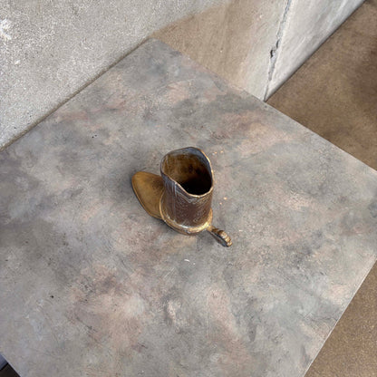 Vintage Brass Cowboy Boot Vase