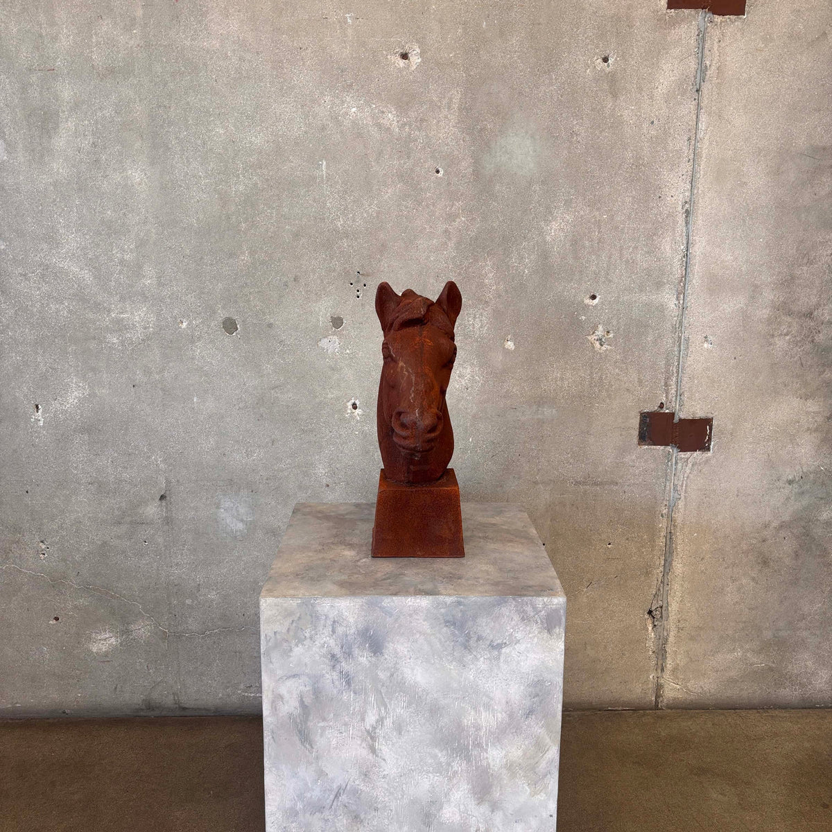 Antique Cast Iron Horse Head Statue #1