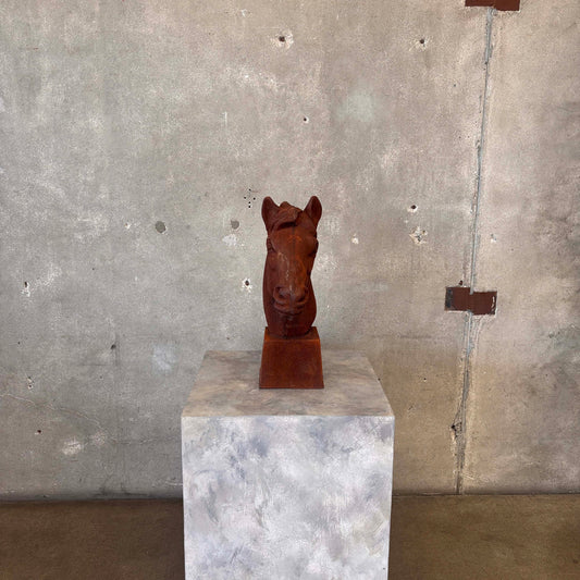 Antique Cast Iron Horse Head Statue #1