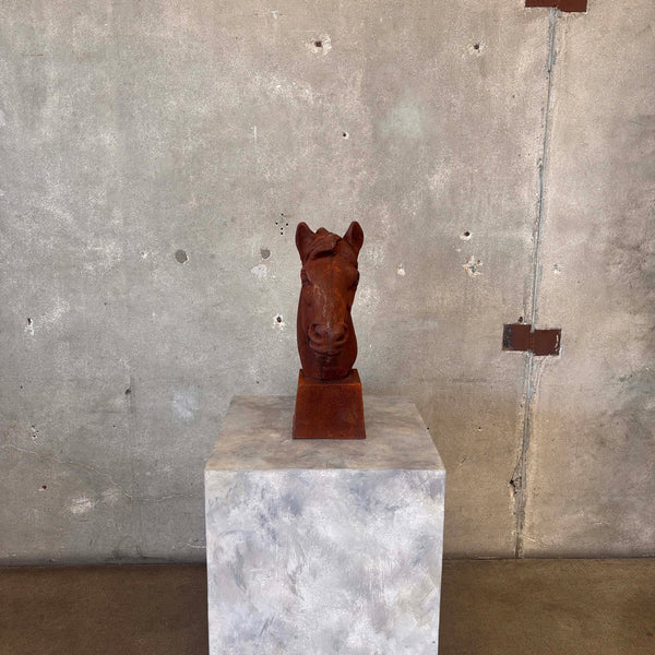 Antique Cast Iron Horse Head Statue