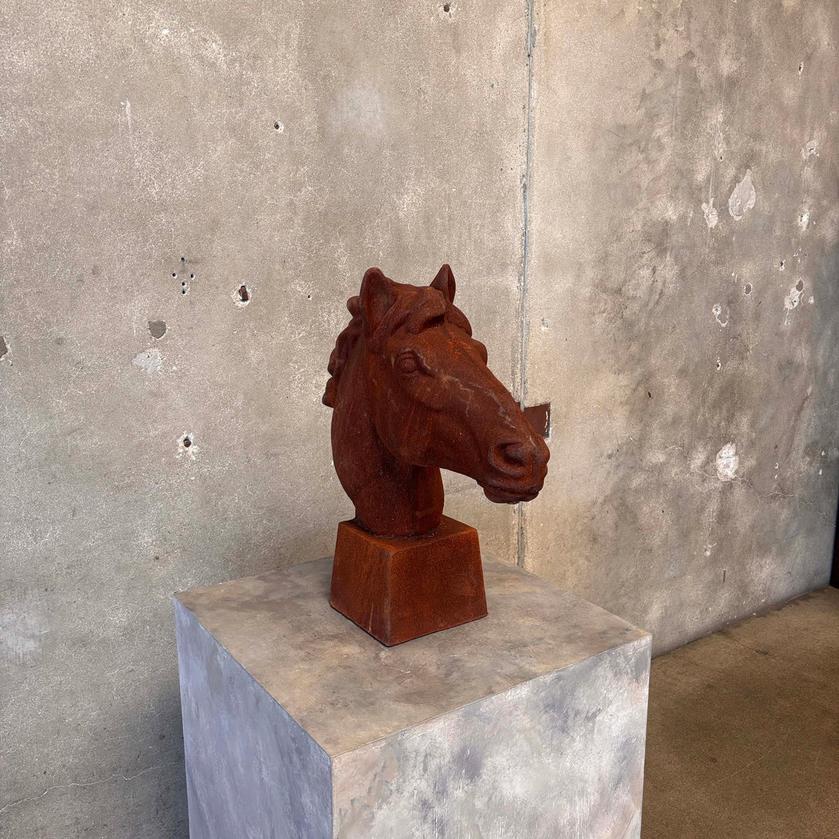 Antique Cast Iron Horse Head Statue #1