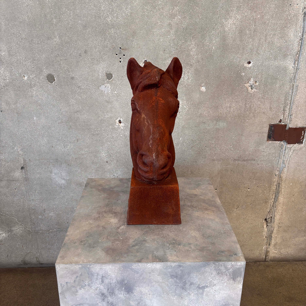 Antique Cast Iron Horse Head Statue #1