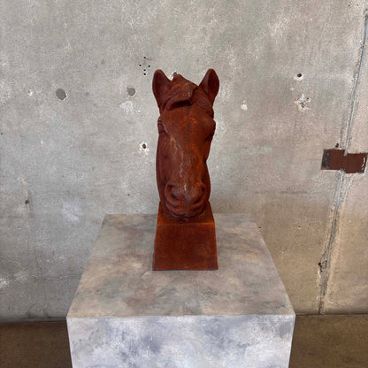 Antique Cast Iron Horse Head Statue #1