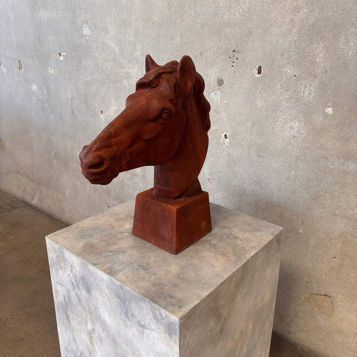 Antique Cast Iron Horse Head Statue #1