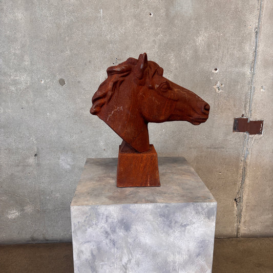 Antique Cast Iron Horse Head Statue #2