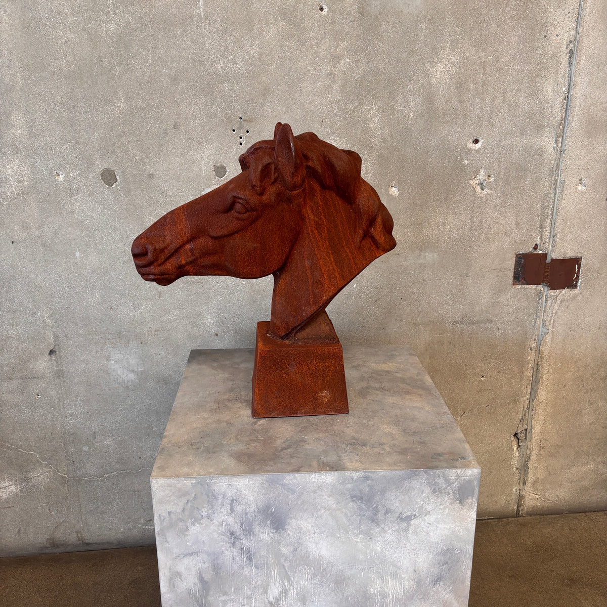 Antique Cast Iron Horse Head Statue #2