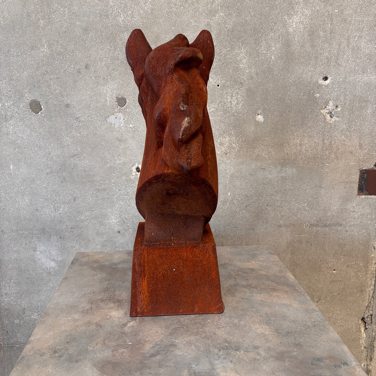 Antique Cast Iron Horse Head Statue #1