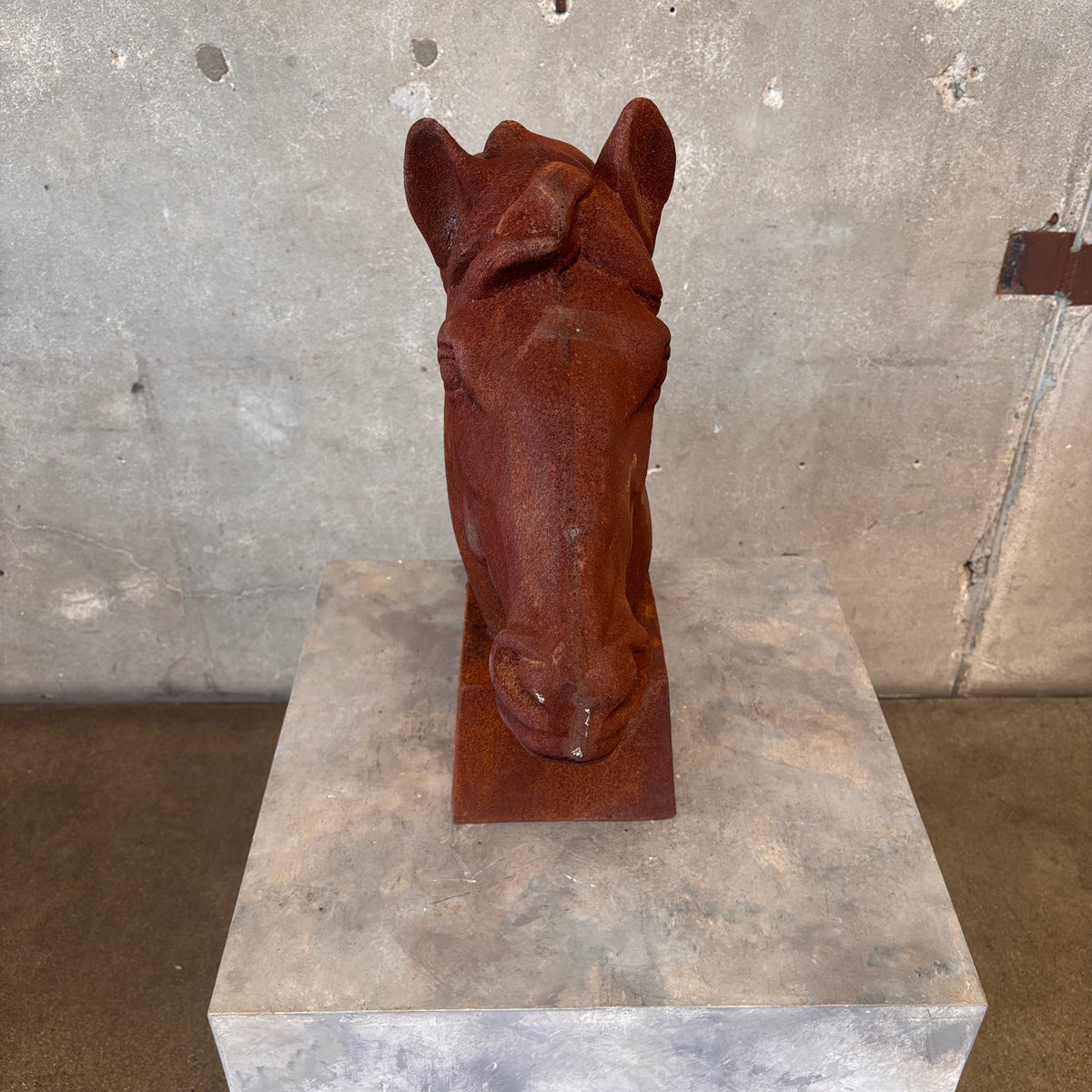 Antique Cast Iron Horse Head Statue #2