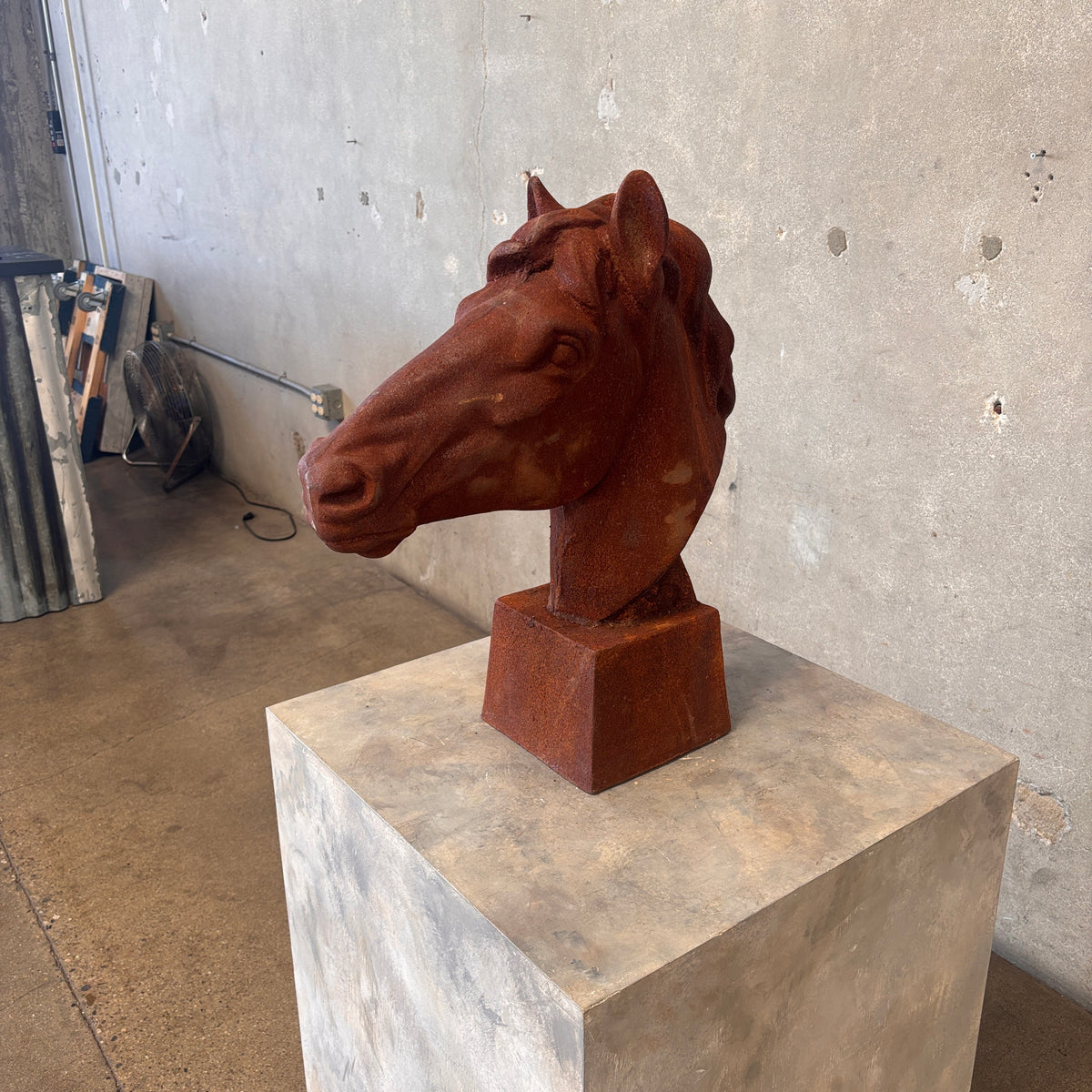 Antique Cast Iron Horse Head Statue #2