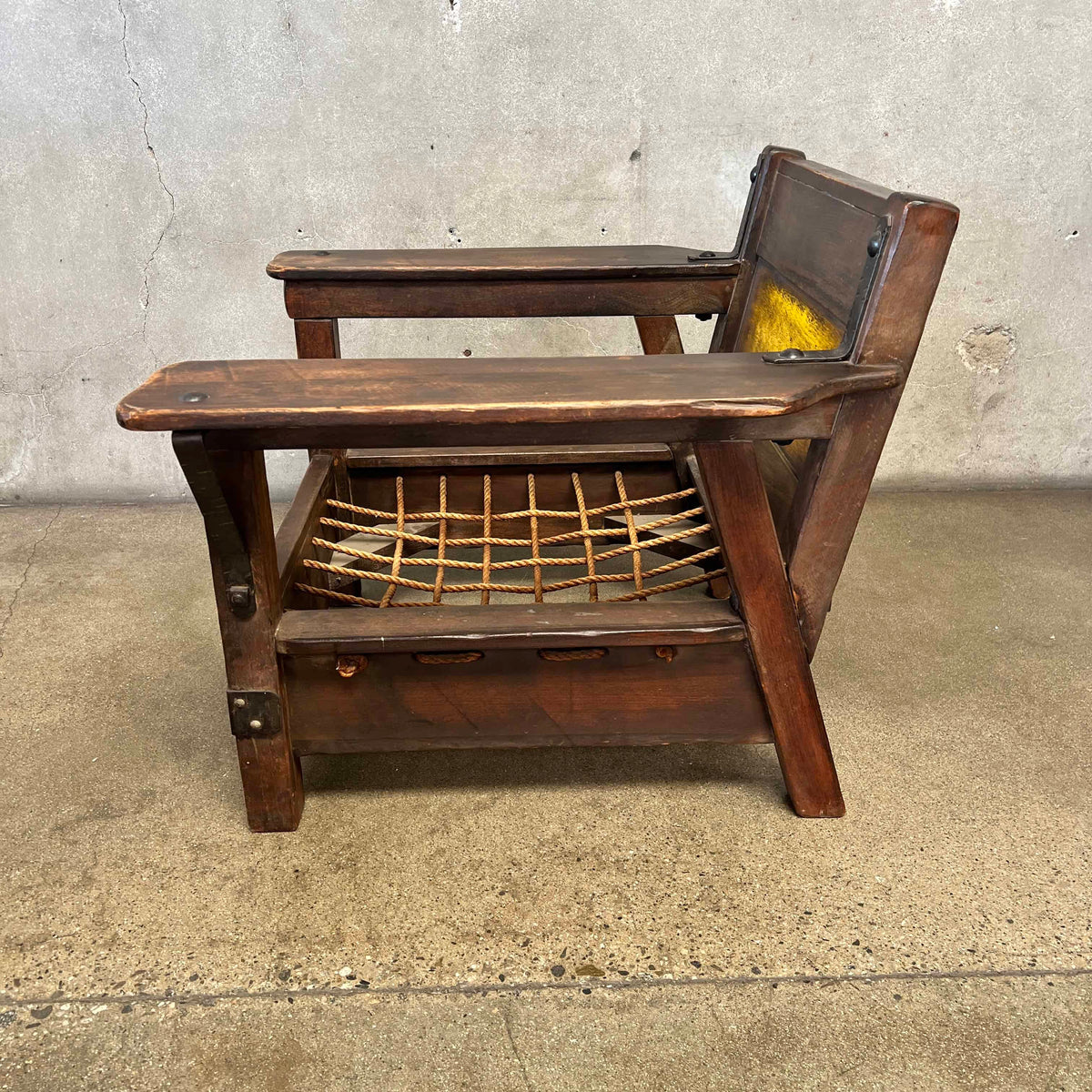 Early Monterey Club Chair Circa 1928-1930 - Rope Seat
