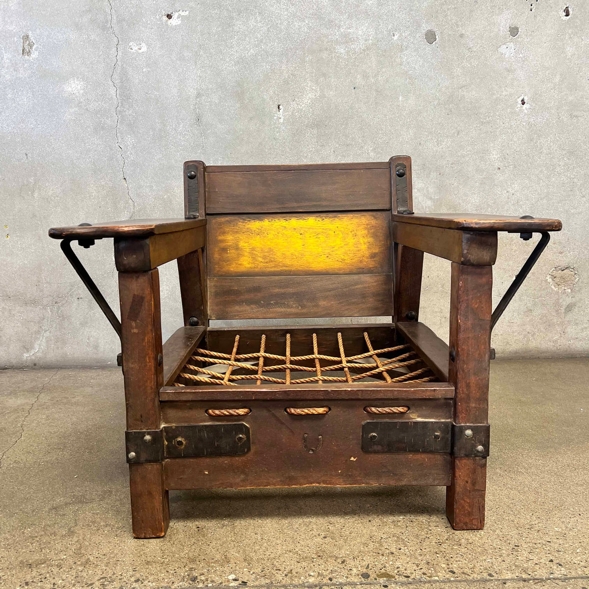 Early Monterey Club Chair Circa 1928-1930 - Rope Seat