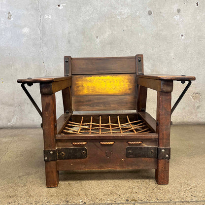 Early Monterey Club Chair Circa 1928-1930 - Rope Seat