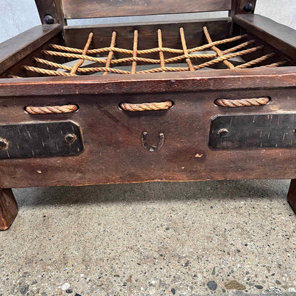 Early Monterey Club Chair Circa 1928-1930 - Rope Seat